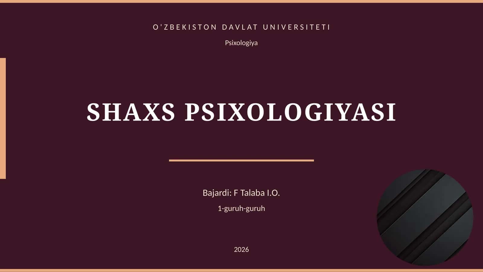 SHAXS PSIXOLOGIYASI