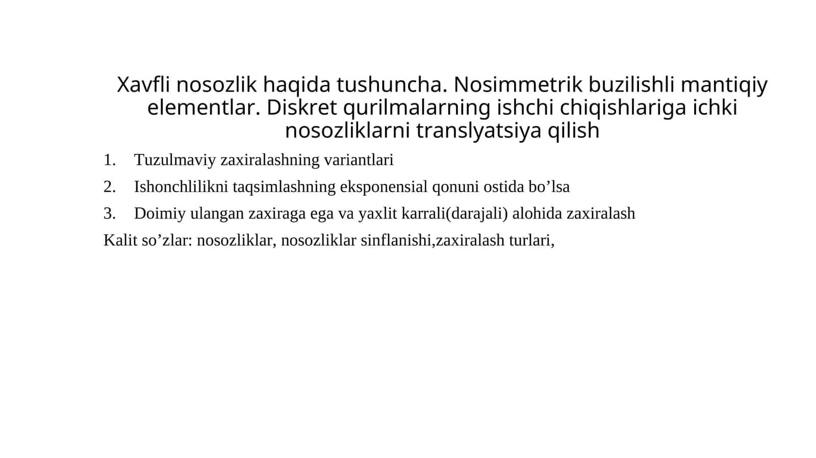 Nosozliklar sinflanishi