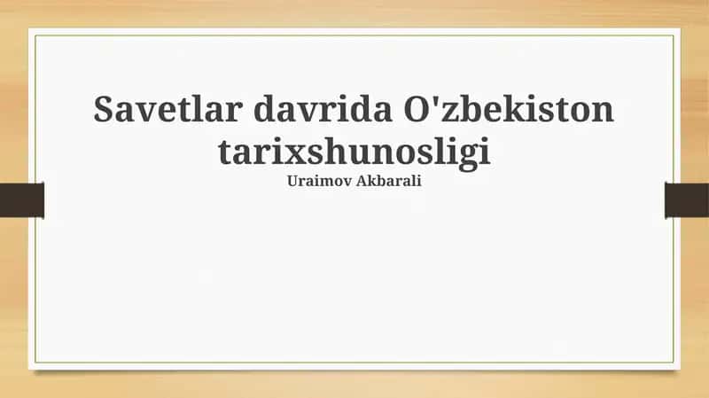 Sovet davri Oʻzbekiston tarixshunosligi