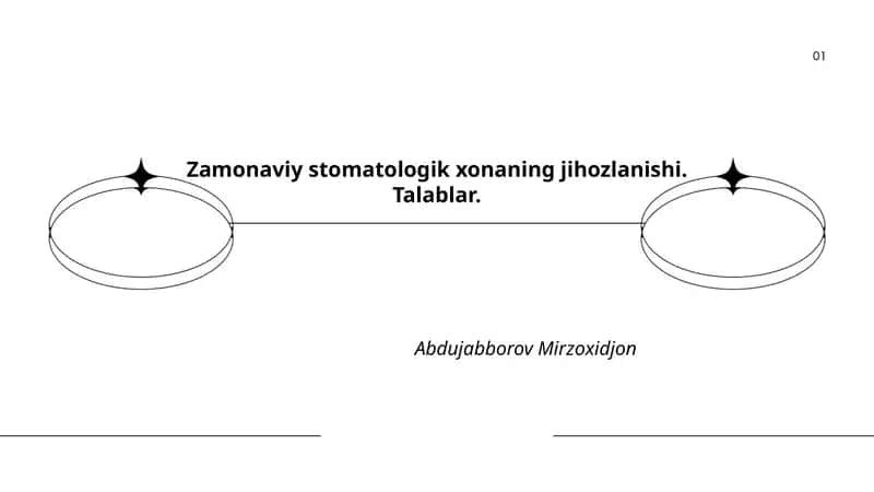 Zamonaviy stomatologik xonaning jihozlanishi. Talablar