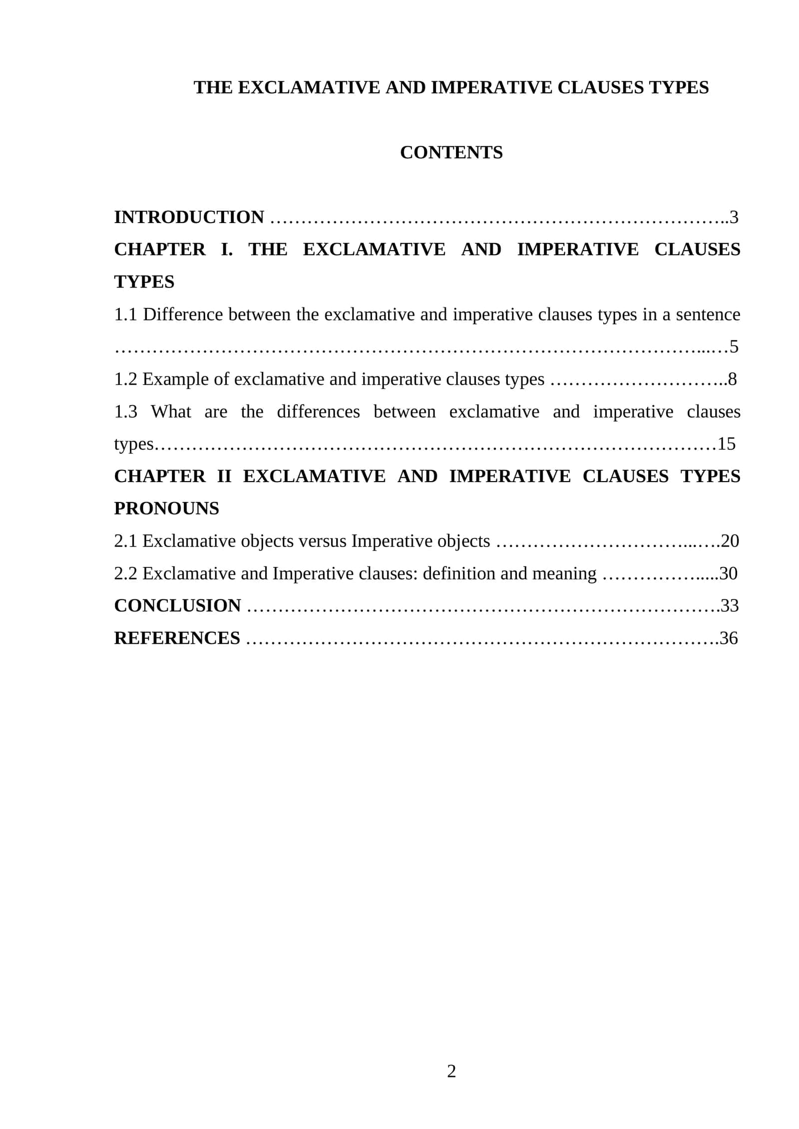 THE EXCLAMATIVE AND IMPERATIVE CLAUSES TYPES