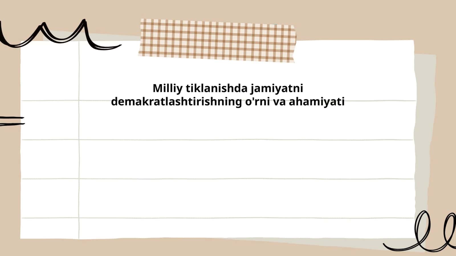 Milliy tiklanishda jamiyatni demakratlashtirishning nazariy va falsafiy asoslari