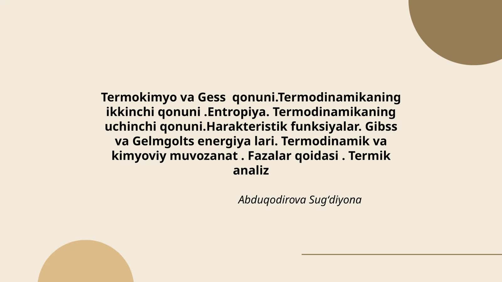 Termokimyo va Gess qonuni
