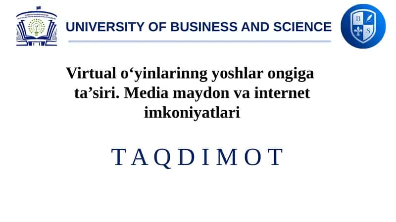 Virtual o‘yinlarinng yoshlar ongiga ta’siri. Media maydon va internet imkoniyatlari