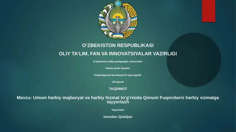 Umum harbiy majburyat va harbiy hizmat toʻgʻrisida Qonuni Fuqorolarni harbiy xizmatga tayyorlash