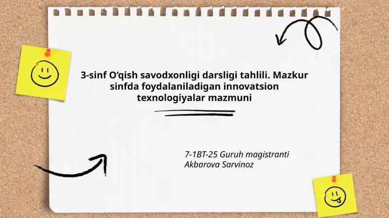 3-sinf O‘qish savodxonligi darsligi tahlili