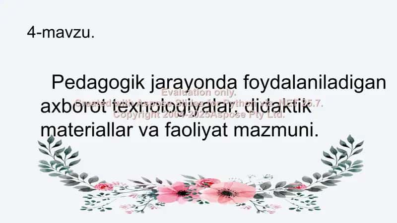 Pedagogik jarayonda axborot texnologiyalari