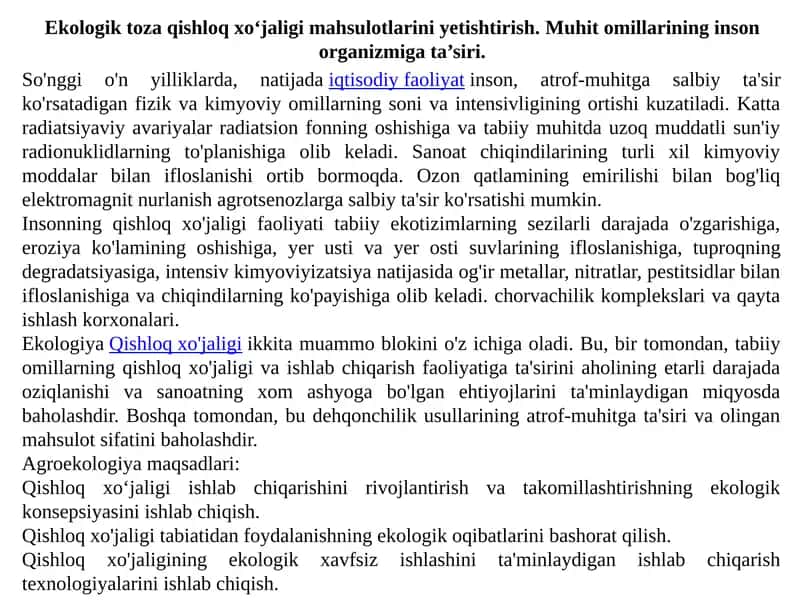 Kimyoviy faollikning o'zgarishi haqida talablarsiz ma'lumotlar