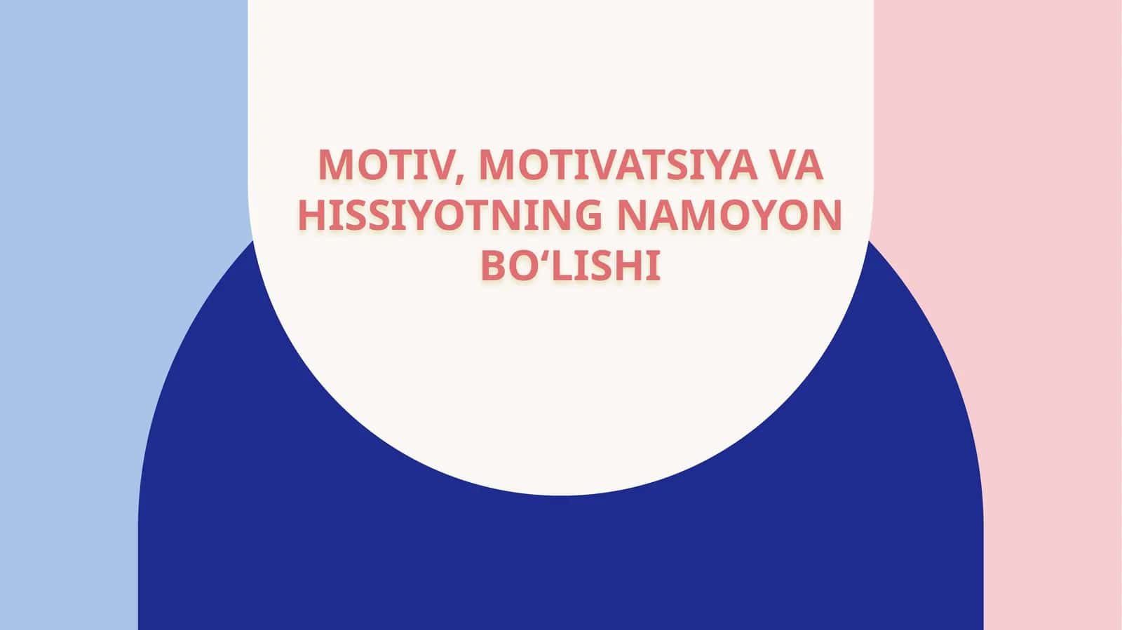 Motiv, motivatsiya va hissiyotning namoyon bo‘lishi