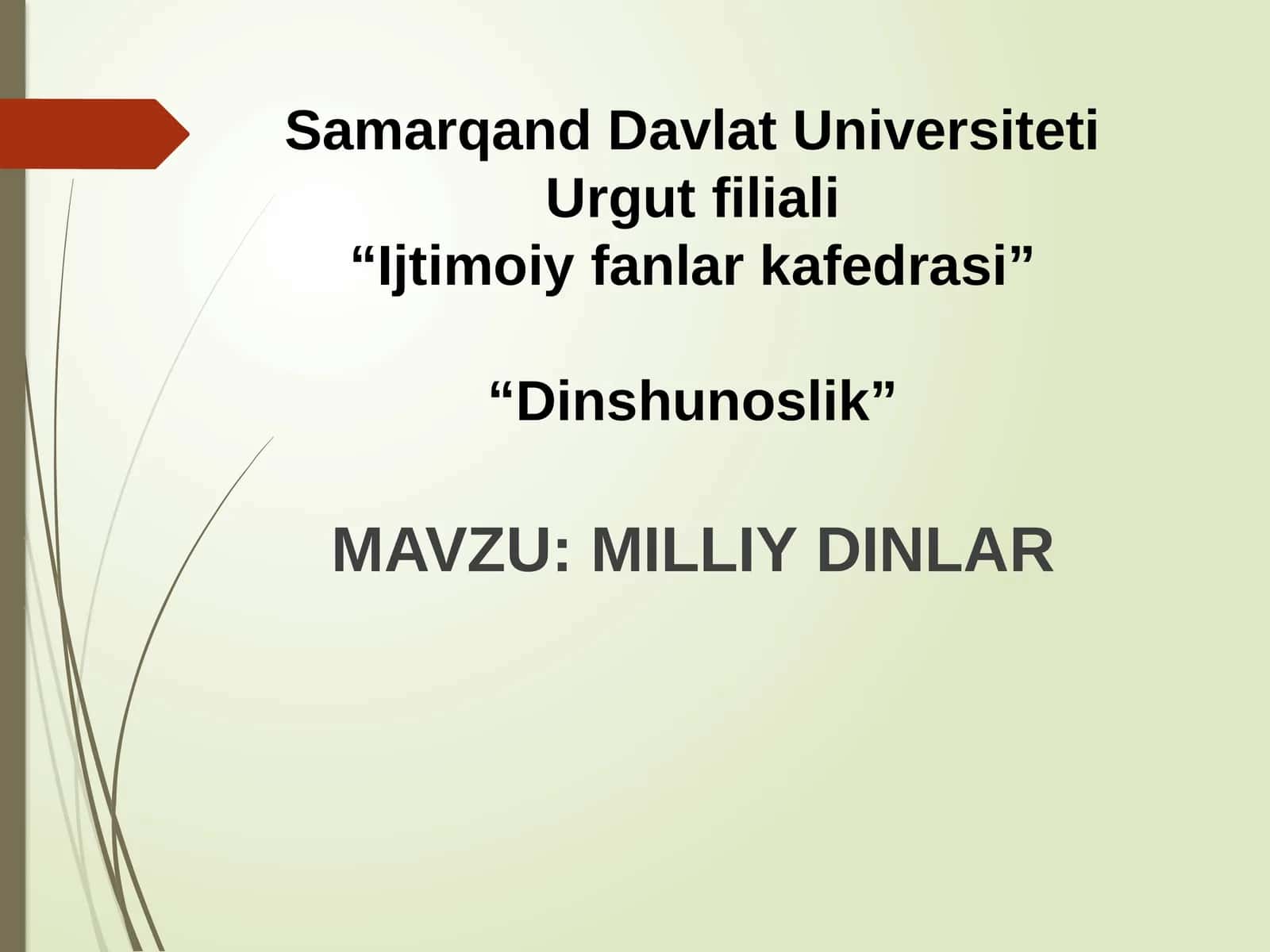MILLIY DINLAR