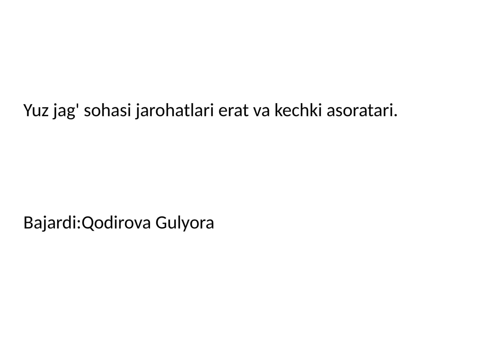 Yumshoq to‘qimalardagi jarohatlarda erta va kechki asoratlar