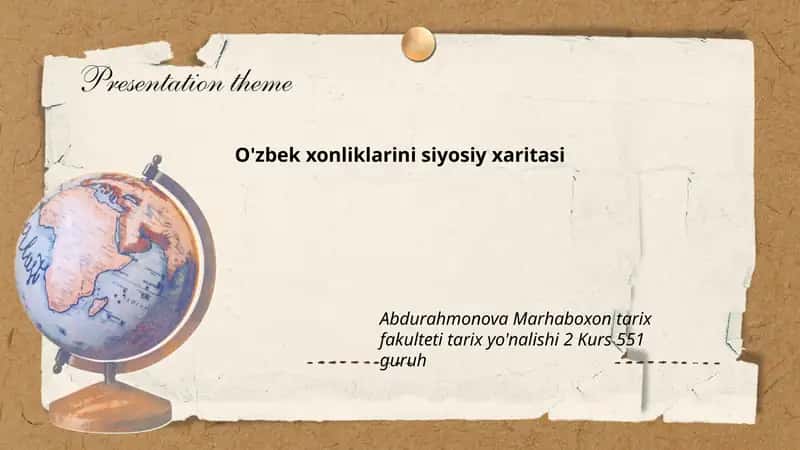 O'zbek xonliklarini siyosiy xaritasi