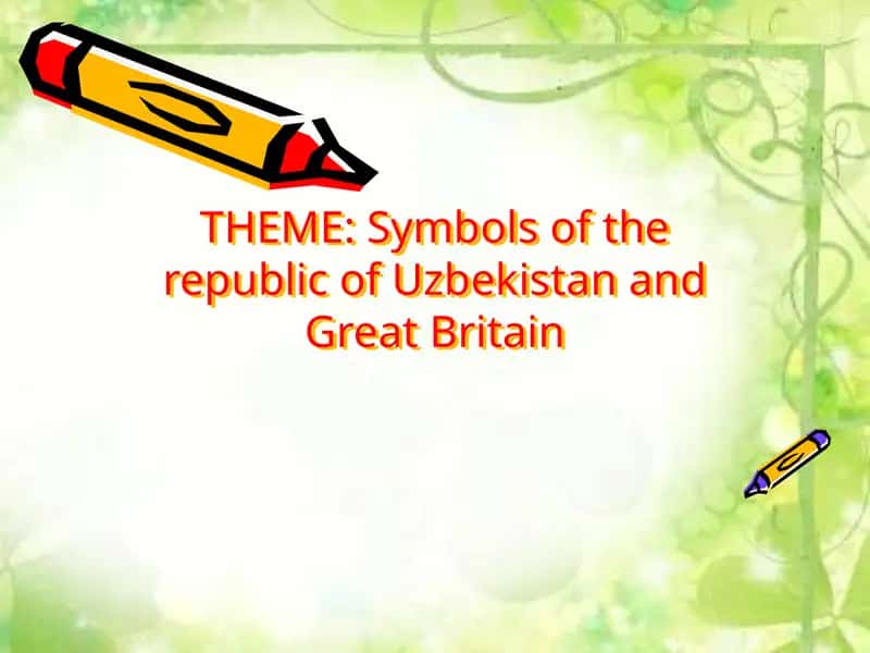 Symbols of the republic of Uzbekistan and Great Britain