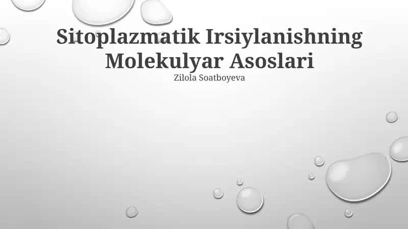 Sitoplazmatik Irsiylanishning Molekulyar Asoslari