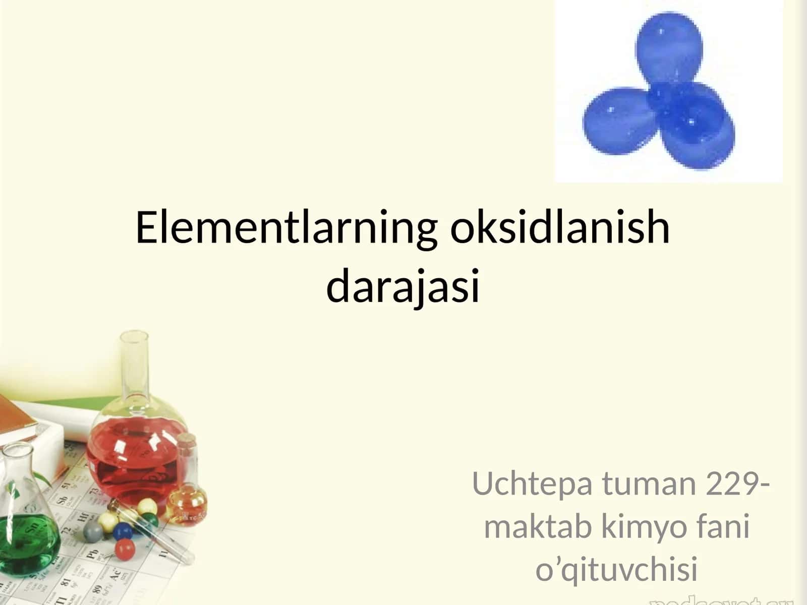 Elementlarning oksidlanish darajasi