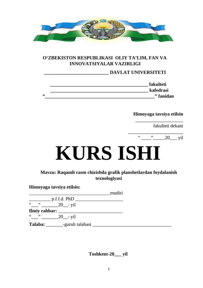 Raqamli rasm chizishda grafik planshetlardan foydalanish texnologiyasi