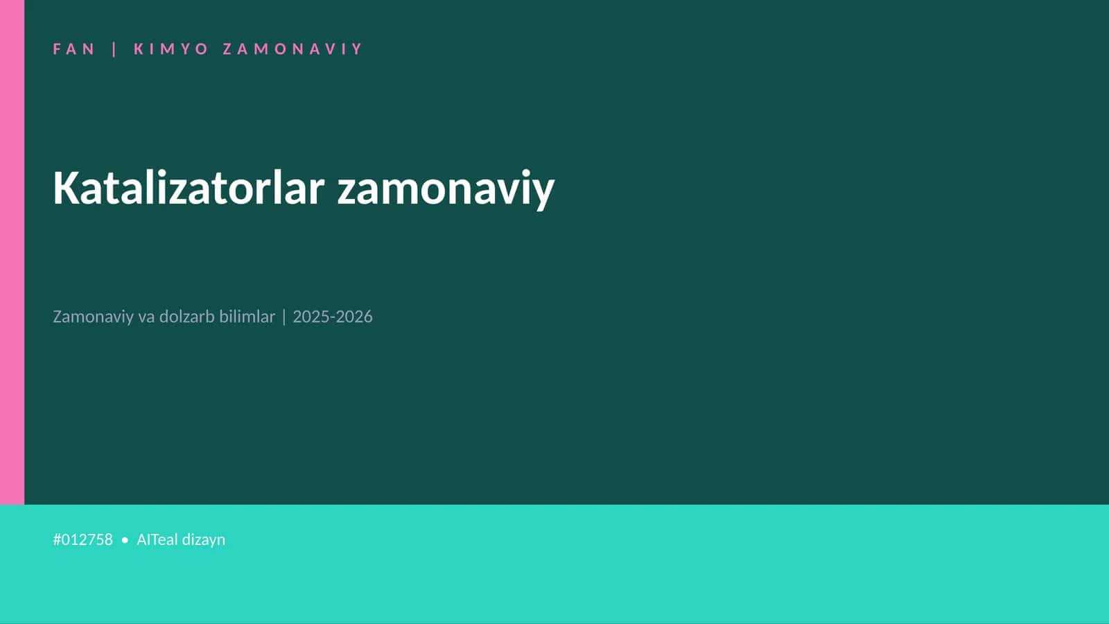 Katalizatorlar zamonaviy