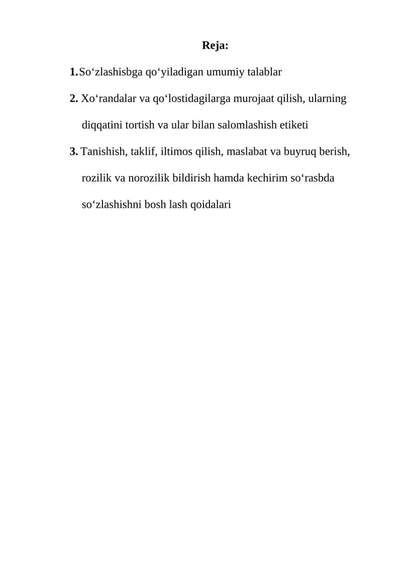 So‘zlashisbga qo‘yiladigan umumiy talablar