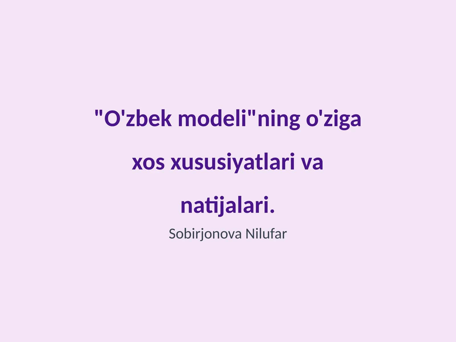 O'zbek modeli
