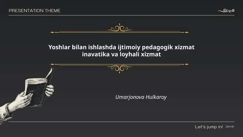 Yoshlar bilan ishlashda ijtimoiy pedagogik xizmat