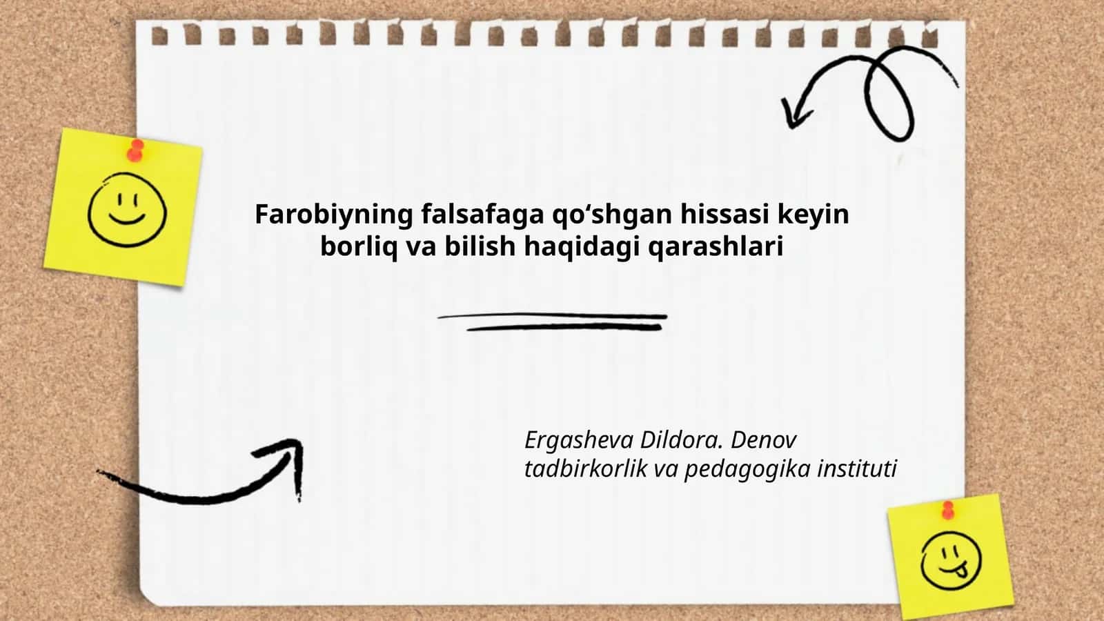Farobiyning falsafaga qoʻshgan hissasi keyin borliq va bilish haqidagi qarashlari