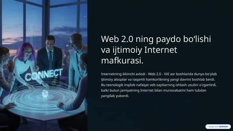 Web 2.0 ning paydo bo‘lishi va ijtimoiy Internet mafkurasi
