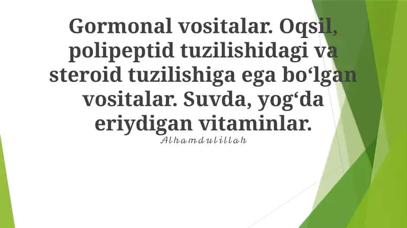 Gormonal Preparatlarning Davolash Sohasidagi Qo'llanilishi