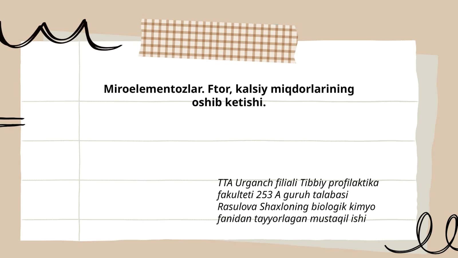 Miroelementozlar. Ftor, kalsiy miqdorlarining oshib ketishi