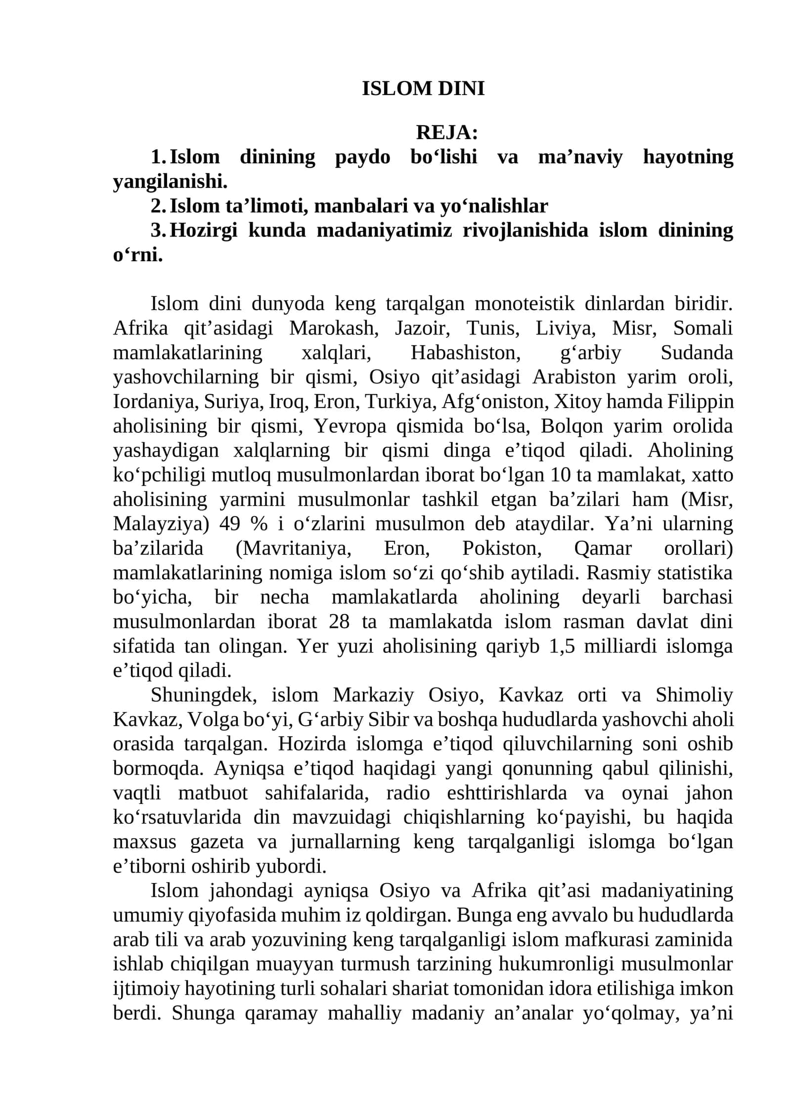 Islom Dini