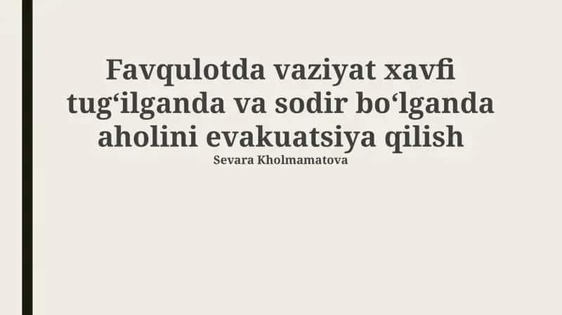 Evakuatsiya jarayoni