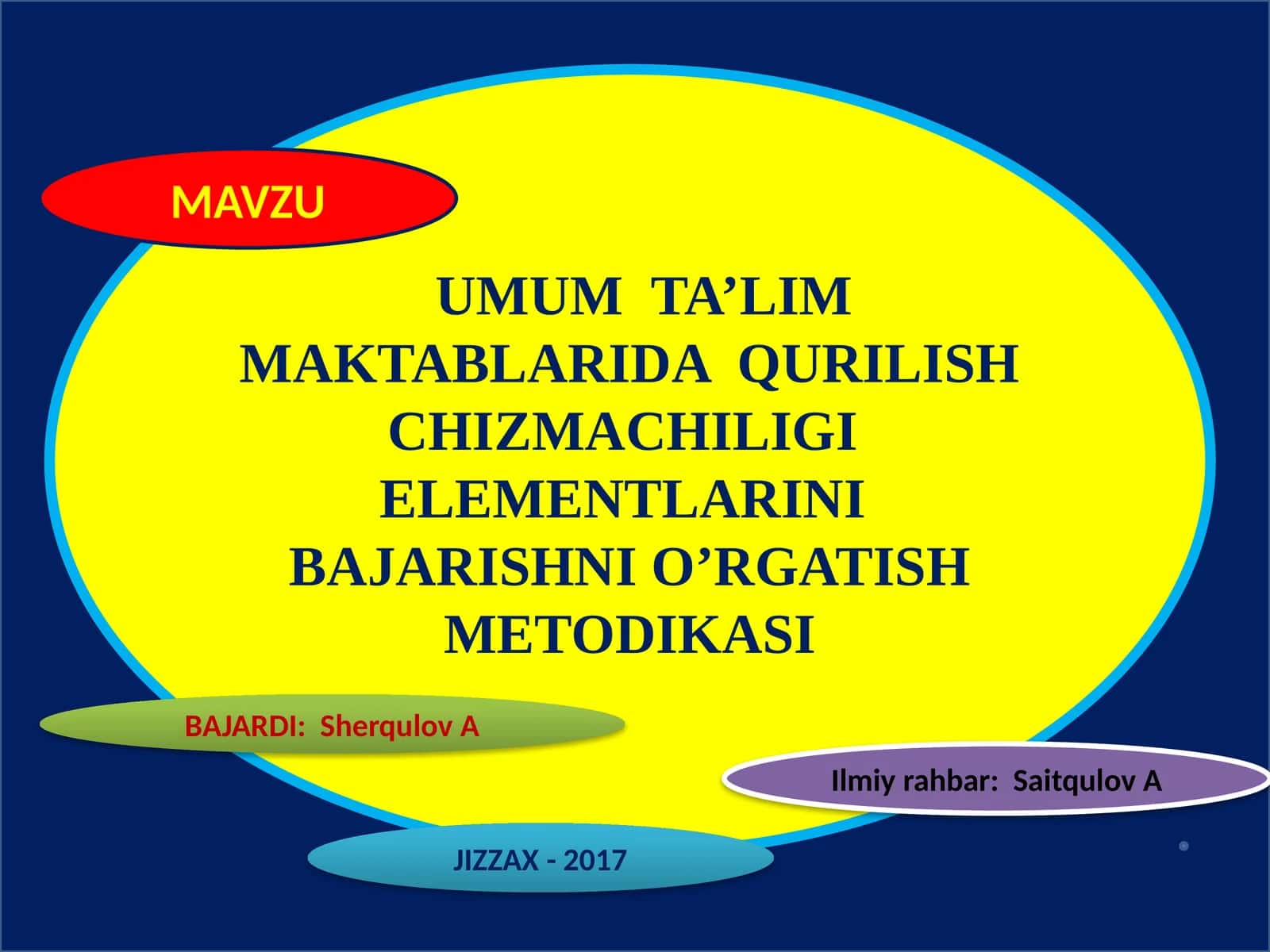 UMUM TA’LIM MAKTABLARIDA QURILISH CHIZMACHILIGI ELEMENTLARINI BAJARISHNI O’RGATISH METODIKASI