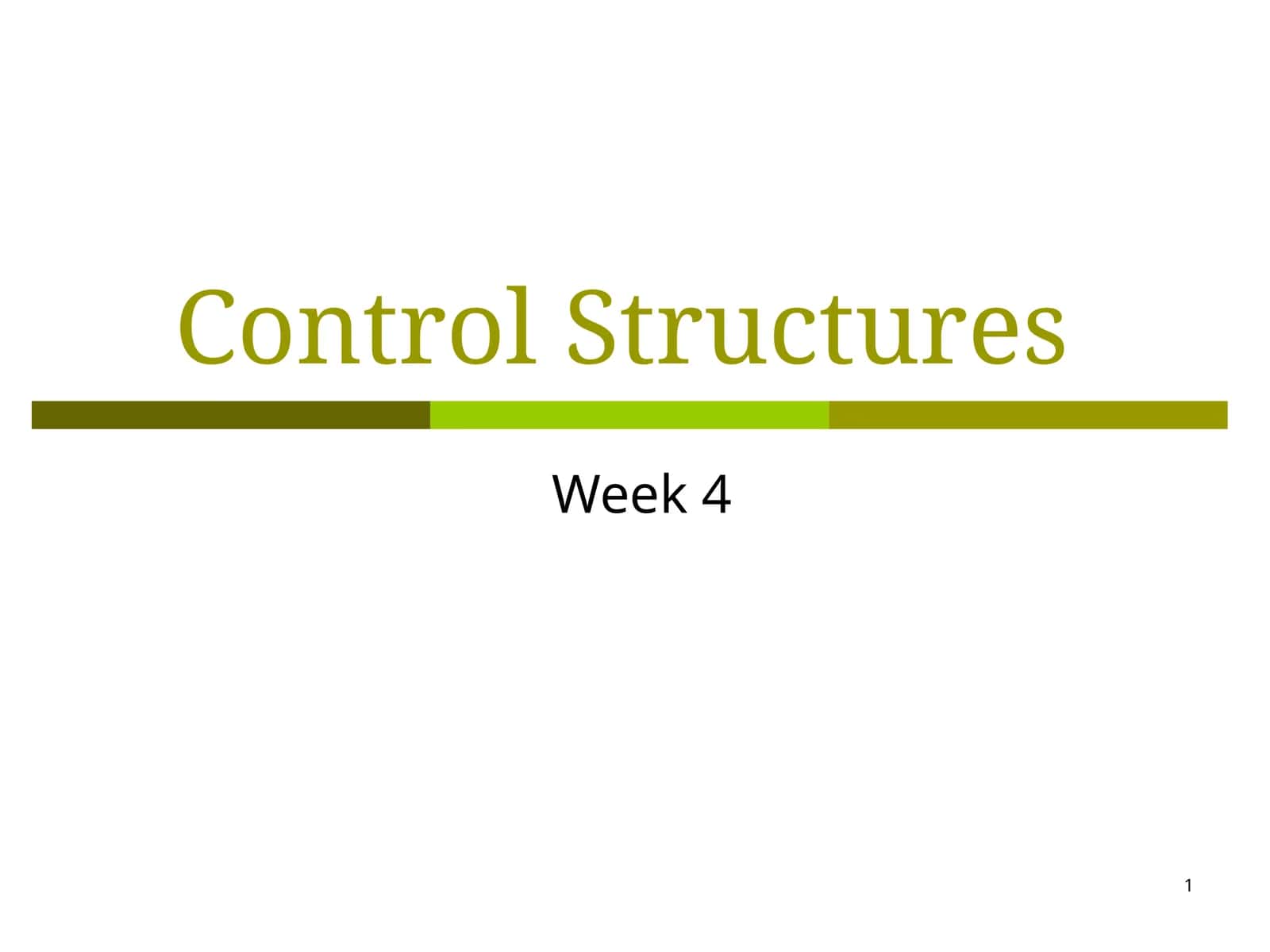 Control Structures