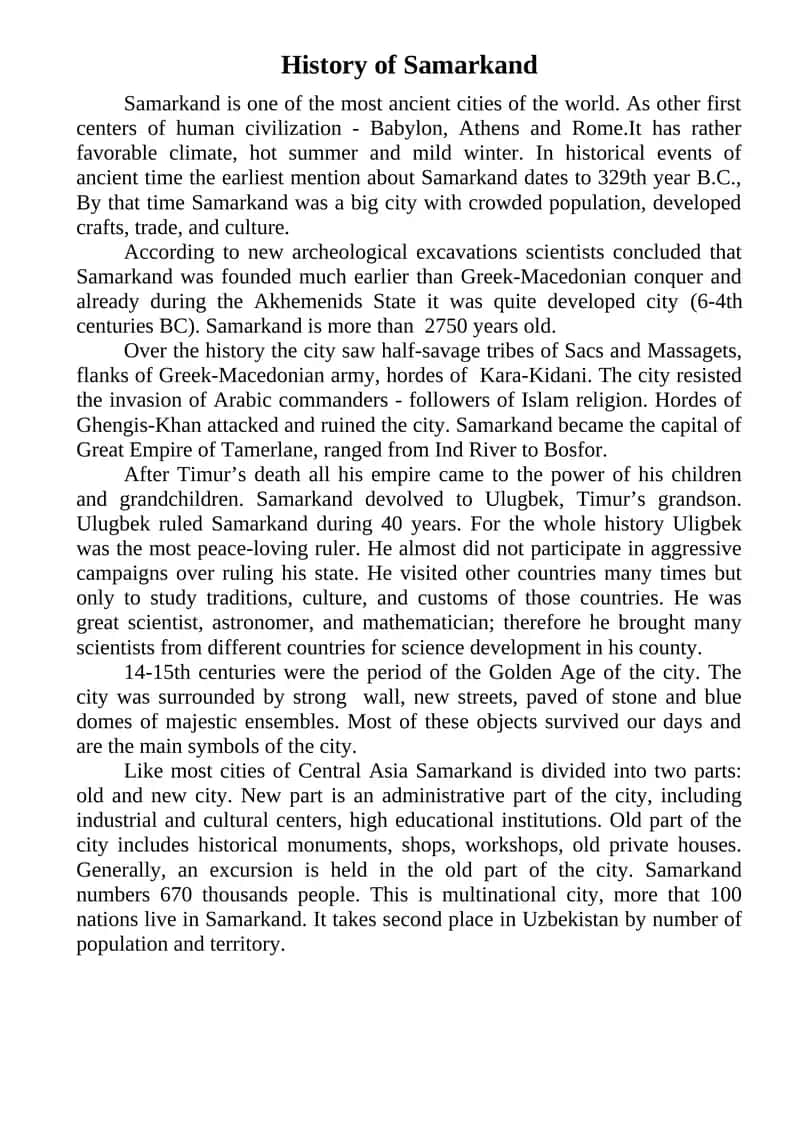 History of Samarkand