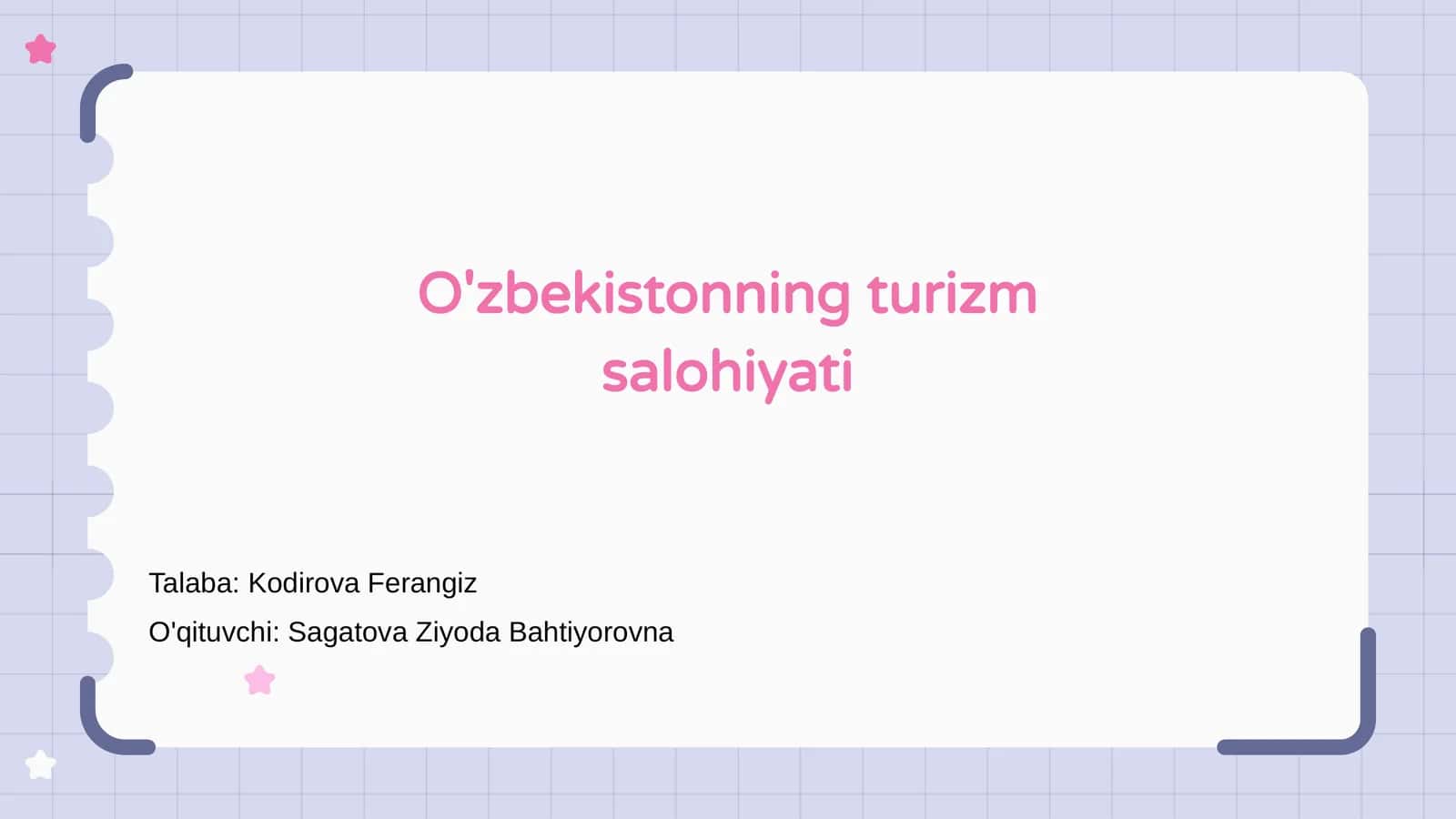 O'zbekistonning turizm salohiyati