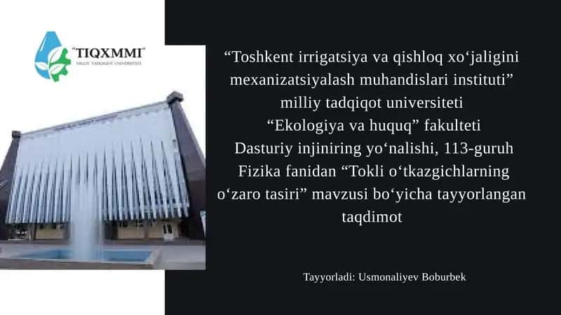 Tokli o'tkazgichlarning o'zaro ta'siri