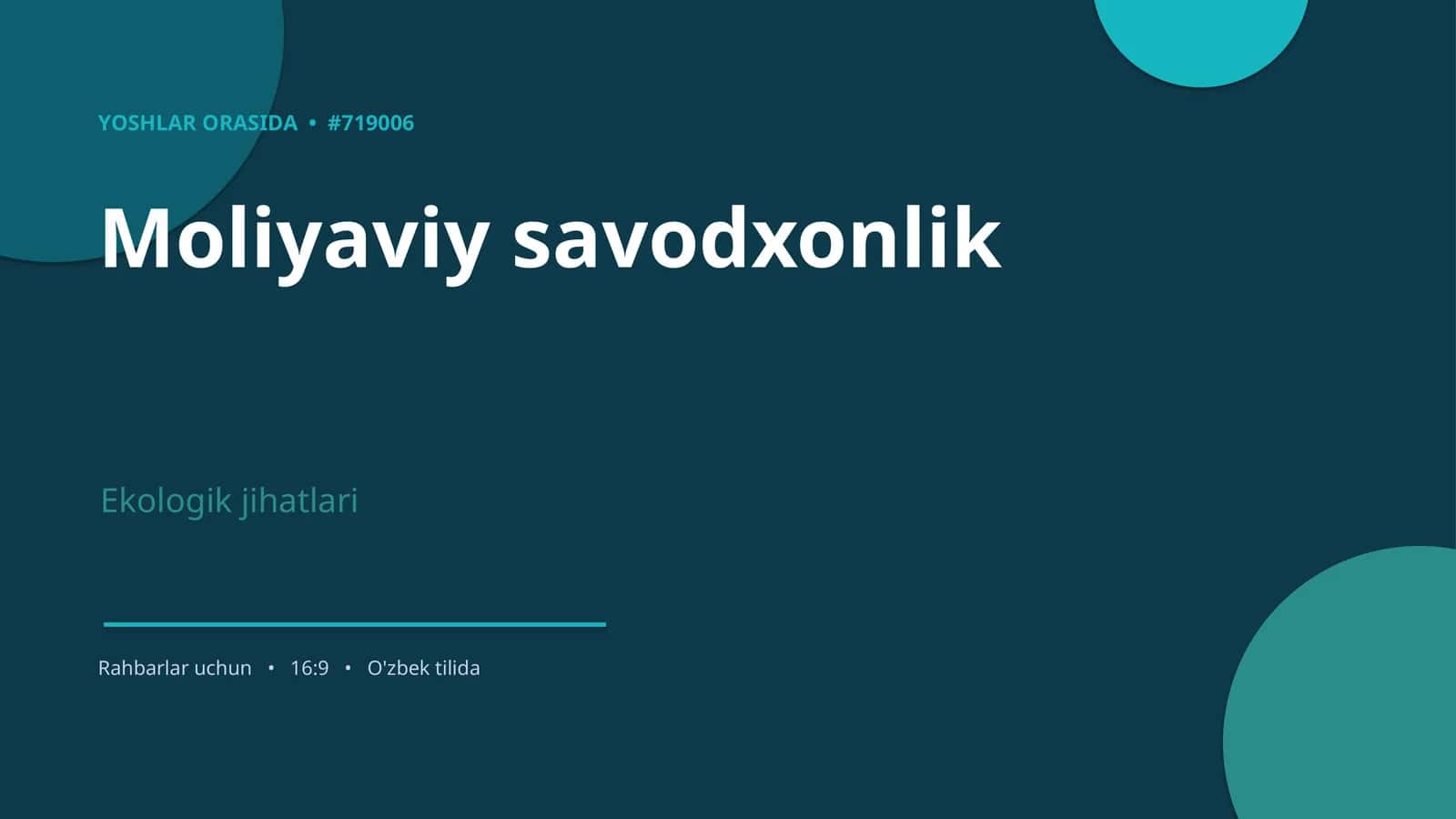 Moliyaviy savodxonlik