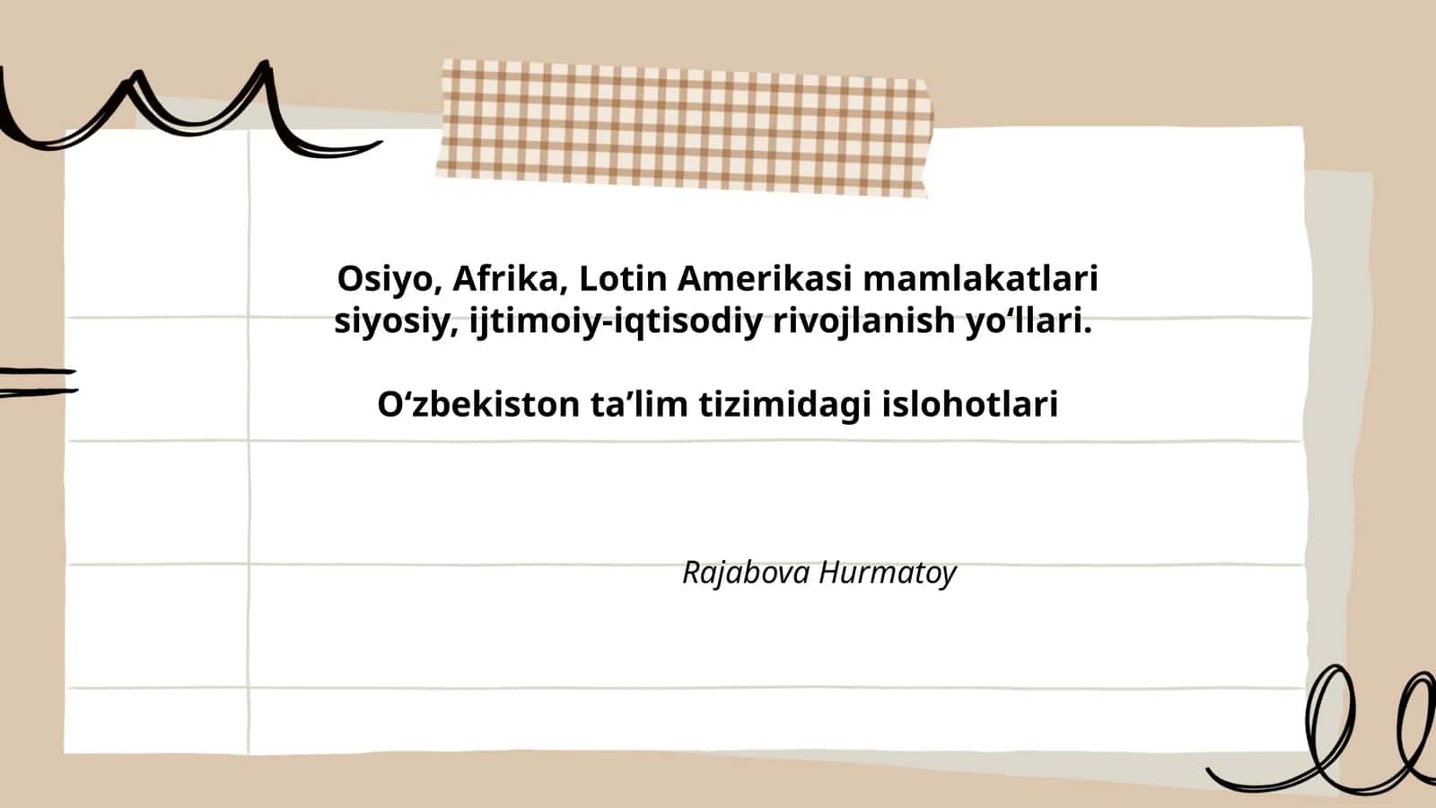 Oʻzbekiston taʼlim tizimidagi islohotlari