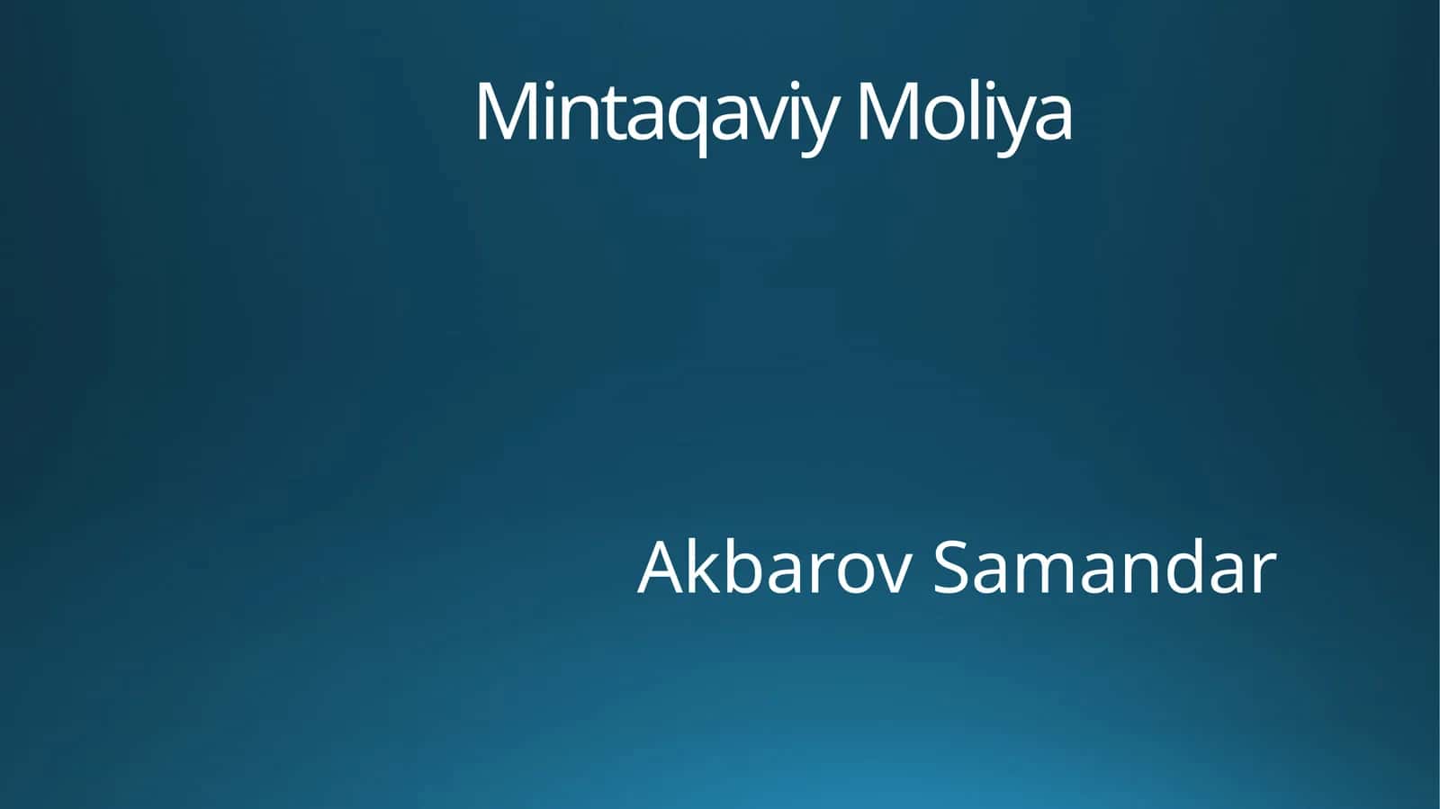 Mintaqaviy Moliya