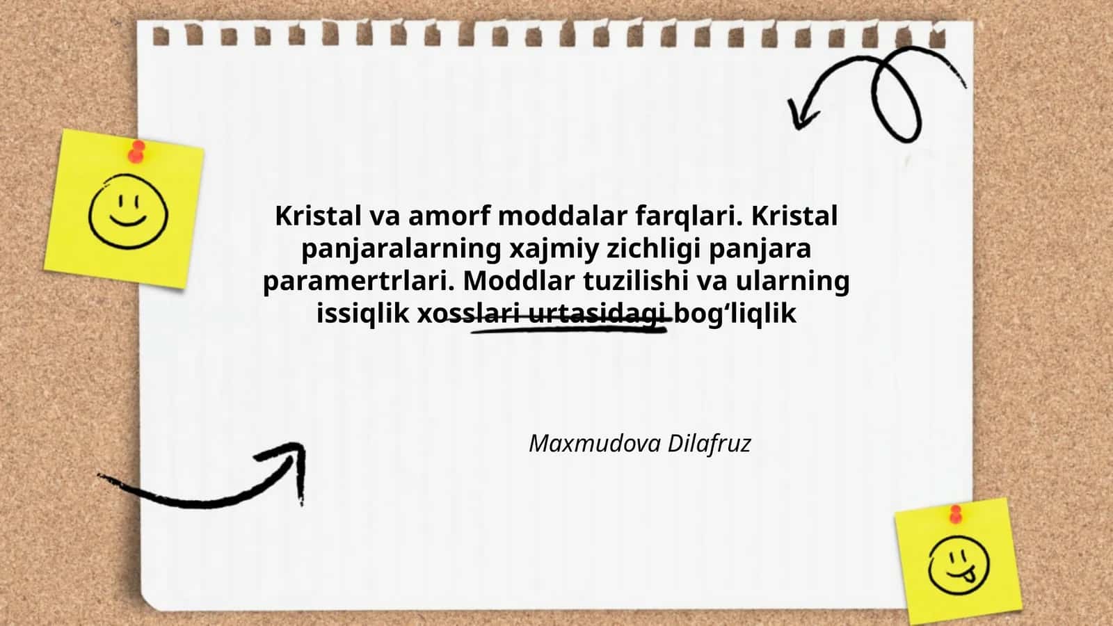 Kristal va amorf moddalar farqlari