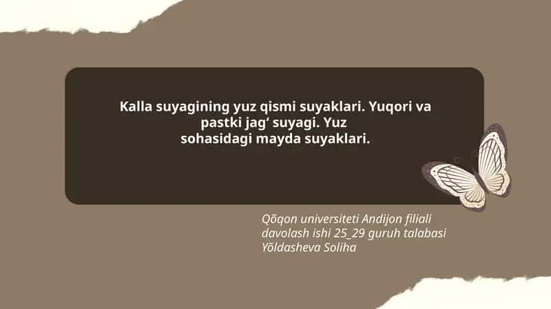 Kalla suyagining yuz qismi suyaklari