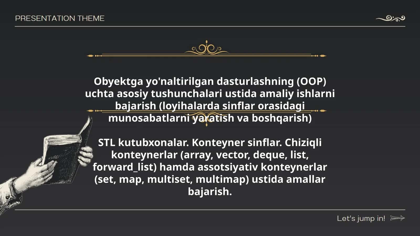 Obyektga yo'naltirilgan dasturlash ustida amaliy ishlar