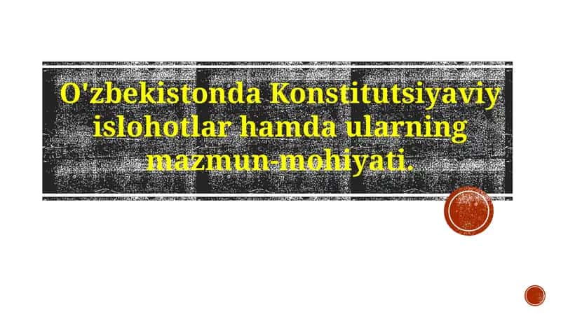 Konstitutsiyaviy islohotlar tarixi