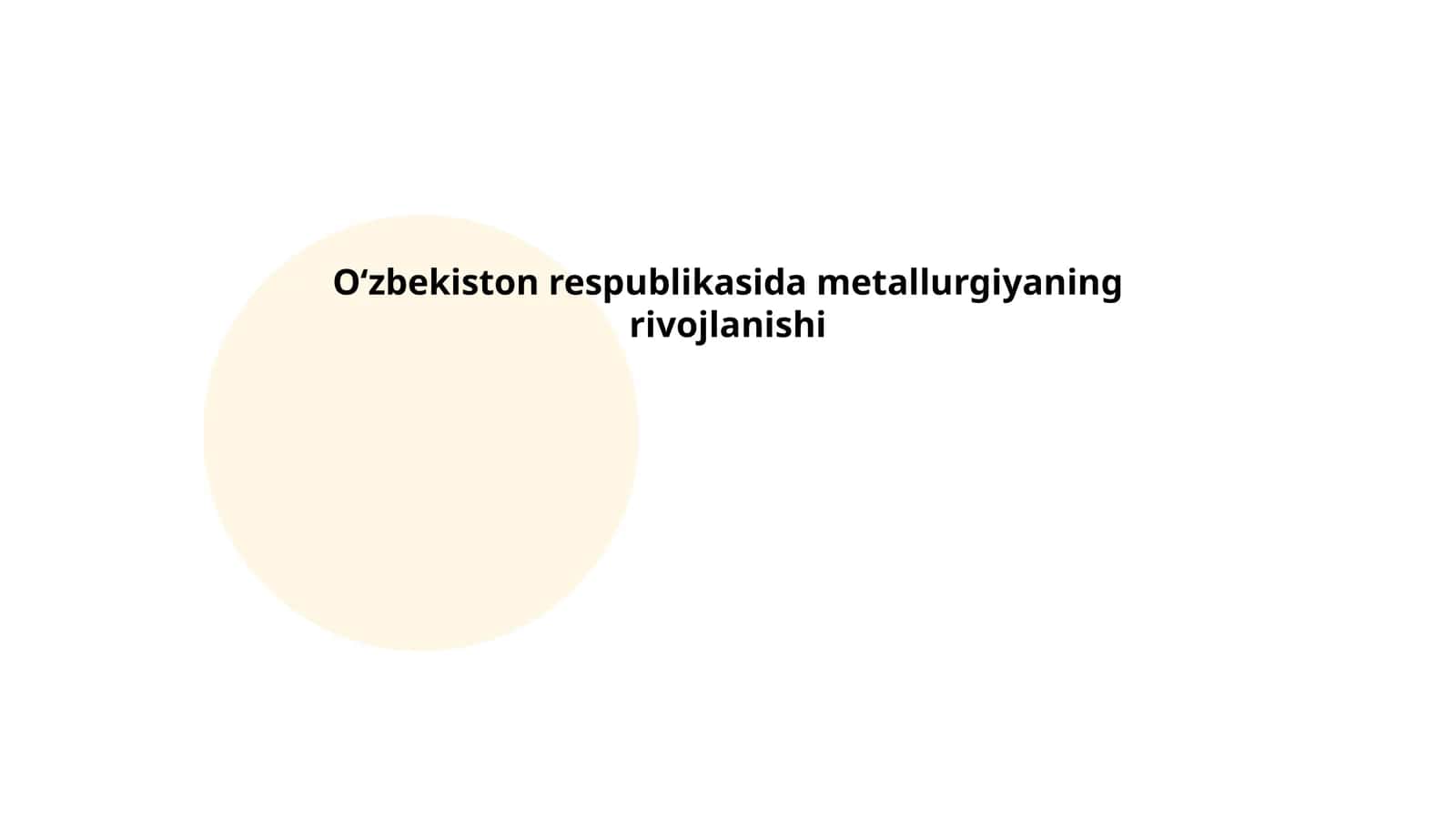 Oʻzbekiston respublikasida metallurgiyaning rivojlanishi