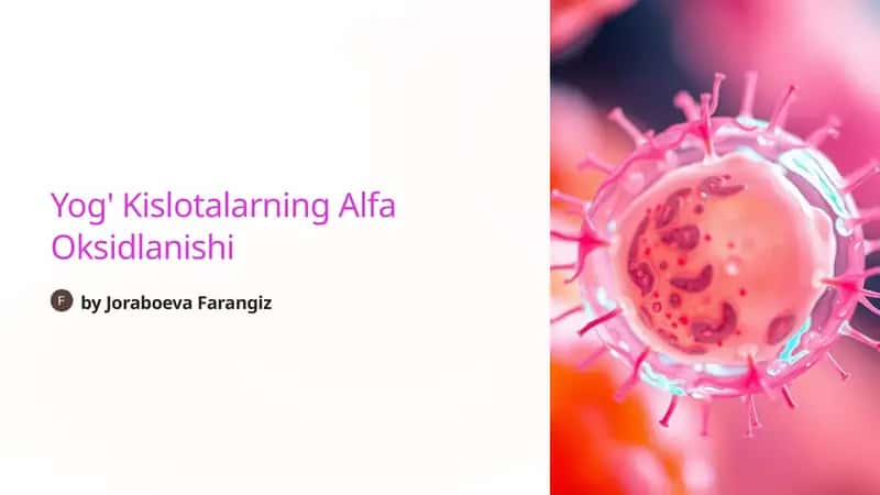 Yog' Kislotalarning Alfa Oksidlanishi