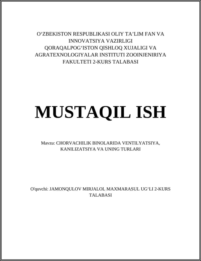 Ventilyatsiya tizimlari