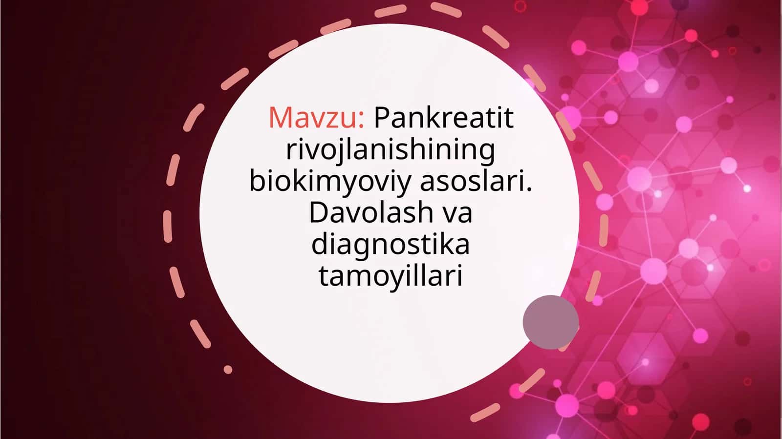 Pankreatit rivojlanishining biokimyoviy asoslari. Davolash va diagnostika tamoyillari