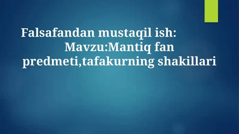 Mantiq fanining predmeti