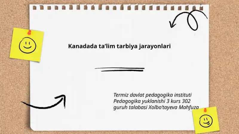 Kanadada taʼlim tarbiya jarayonlari