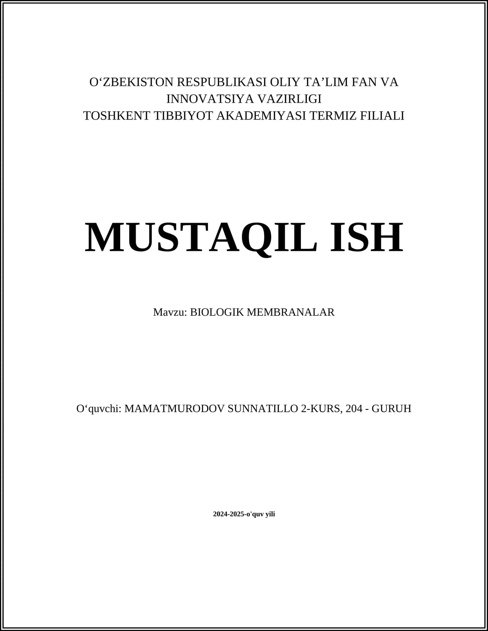 BIOLOGIK MEMBRANALAR