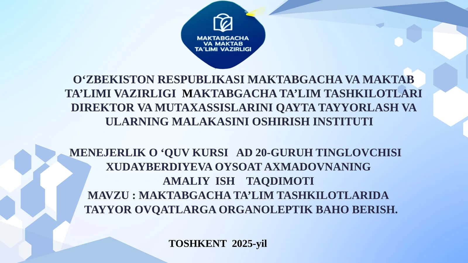 AMALIY ISH TAQDIMOTI